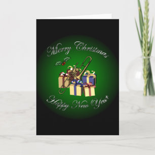 Trombone ~Gifts “Merry Christmas & Happy New Year" Holiday Card