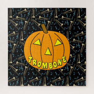 Trombone Halloween Pumpkin Jigsaw Puzzle