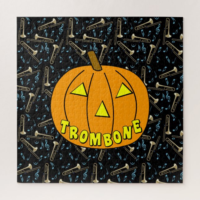 Trombone Halloween Pumpkin Jigsaw Puzzle (Vertical)