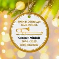 Trombone High School Band Custom Gold Christmas