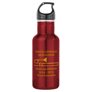 Trombone High School Band Gold Personalized 532 Ml Water Bottle