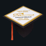 Trombone High School Band Gold Personalized Graduation Cap Topper<br><div class="desc">This modern custom gold high school marching band graduation cap topper features the student and band name under the trombone instrument. Customize for symphonic,  wind ensemble,  or concert band members or their director for a great graduation keepsake gift.</div>