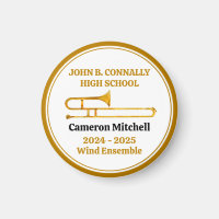 Trombone High School Band Gold Personalized