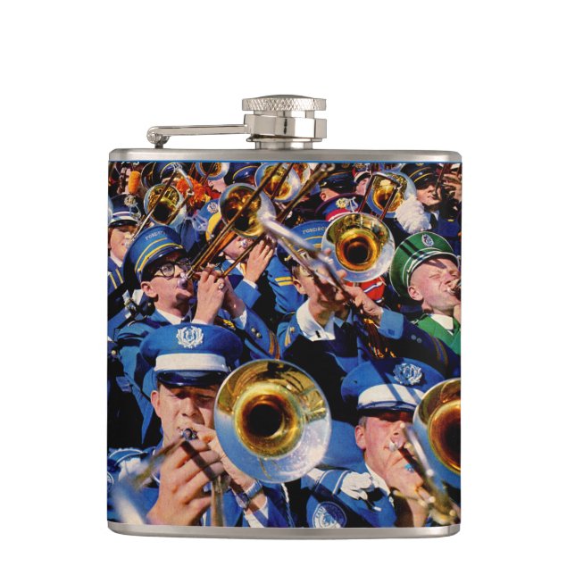 trombone mob AKA band geeks gone wild Hip Flask (Front)