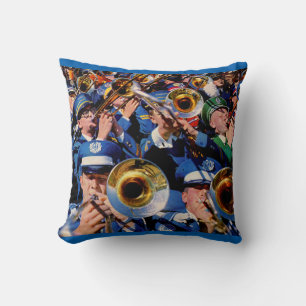 trombone mob AKA band geeks gone wild Throw Pillow