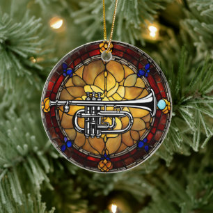 Trombone Music  Ceramic Ornament