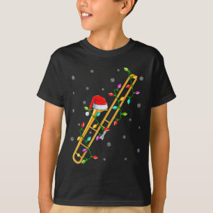 Trombone Music Lover Xmas Lights Santa Trombone Ch T-Shirt