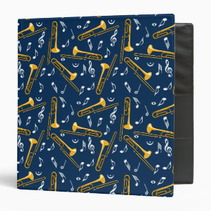 Trombone Music Notes Pattern Binder