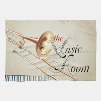Trombone Music Room Kitchen Towel