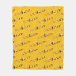 Trombone Musical Notes Trombonist Brass Musician Fleece Blanket