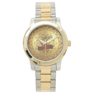 Trombone ~ Musical Scroll ~ Gold “Merry Christmas” Watch