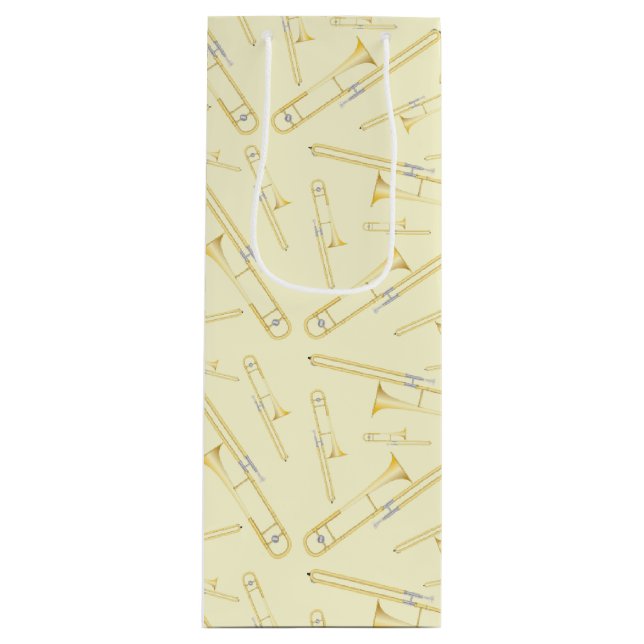 Trombone Musician Band Teacher Wine Gift Bag (Front)