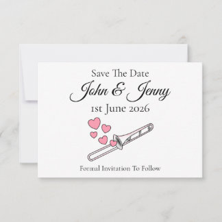 Trombone Musician Wedding Save The Date