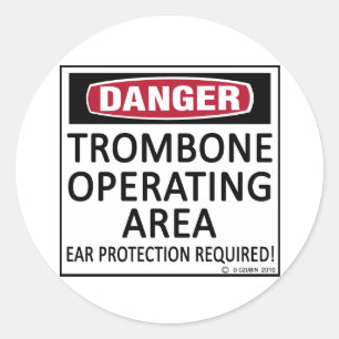 Trombone Operating Area Classic Round Sticker