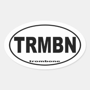 Trombone Oval Sticker