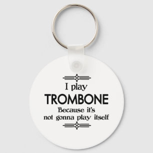 Trombone - Play Itself Funny Deco Music Keychain