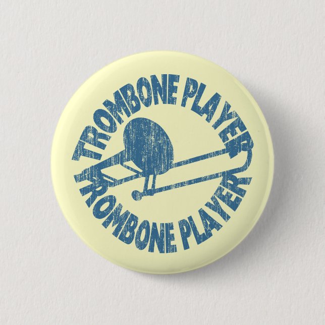 Trombone Player 2 Inch Round Button (Front)