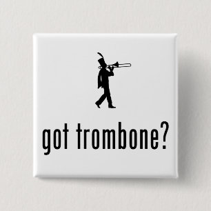 Trombone Player 2 Inch Square Button