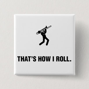 Trombone Player 2 Inch Square Button