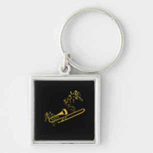 Trombone Player Brass Music Instrument Big Band Keychain