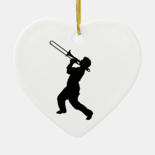 "Trombone Player" design gifts and products Ceramic Ornament
