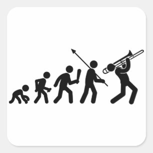 Trombone Player Square Sticker