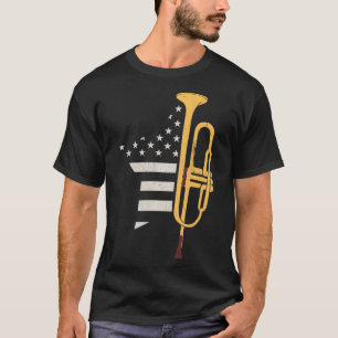 Trombone Player USA Flag Gift Accessories Trombone T-Shirt