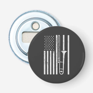 Trombone Player USA Patriotic American July 4th Bottle Opener
