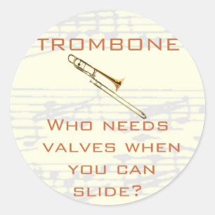 Trombone : Qui a besoin de valves ? Autocollant