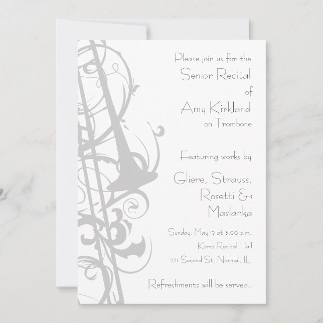 Trombone Recital Invitation (Front)