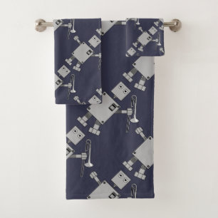 Trombone Robot Bath Towel Set