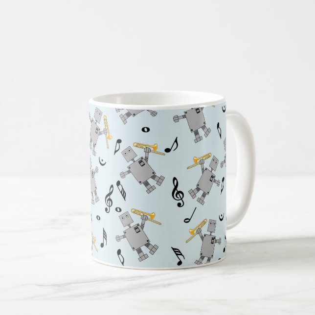 Trombone Robot Coffee Mug (Front Right)