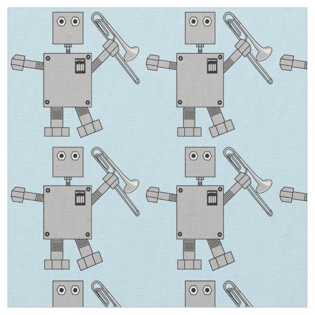 Trombone Robot Fabric (Close Up)