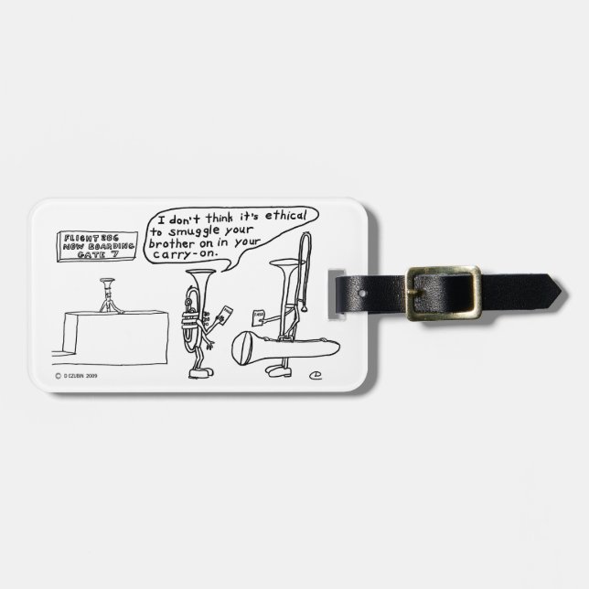 Trombone Smuggling Luggage Tag (Front Horizontal)
