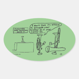 Trombone Smuggling Oval Sticker