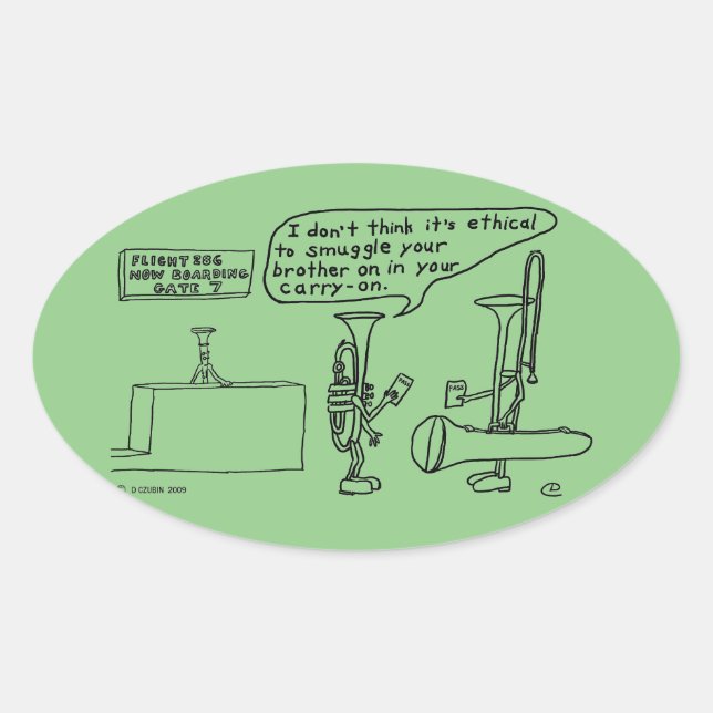 Trombone Smuggling Oval Sticker (Front)