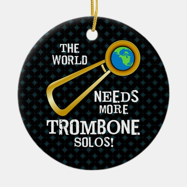 Trombone Solos Ceramic Ornament (Front)