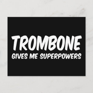 Trombone Superpowers Funny Superhero Music Postcard