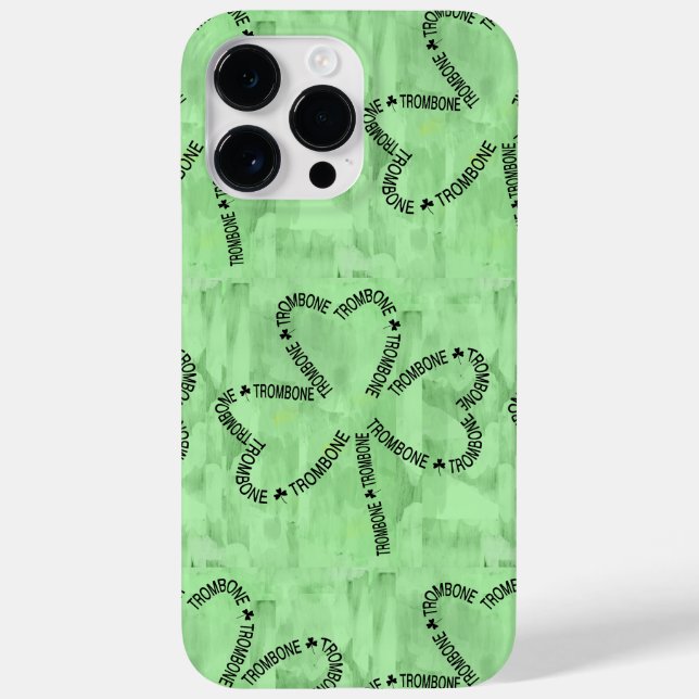 Trombone Text Shamrock Case-Mate iPhone Case (Back)