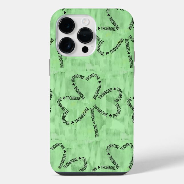 Trombone Text Shamrock iPhone Case (Back)