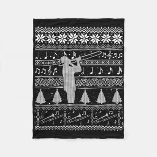 Trombone Ugly Christmas Shirt Funny Nd Sweater  Fleece Blanket