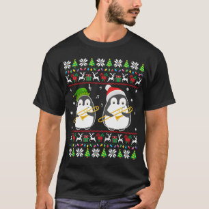 Trombone Ugly Christmas Sweater Elf Santa Penguin