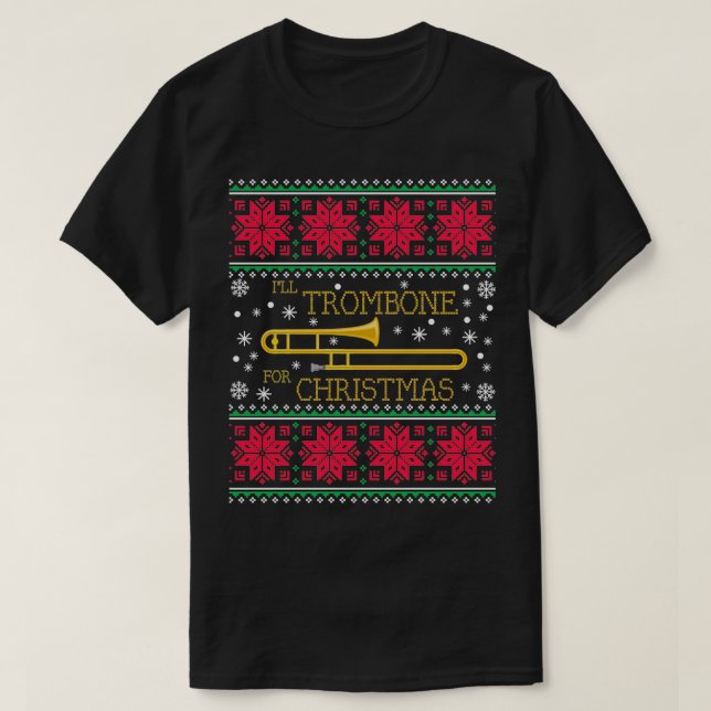 Trombone Vilain Sweat de Noël Marching Band Chri (Design devant)