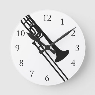 Trombone Wall Click Round Clock