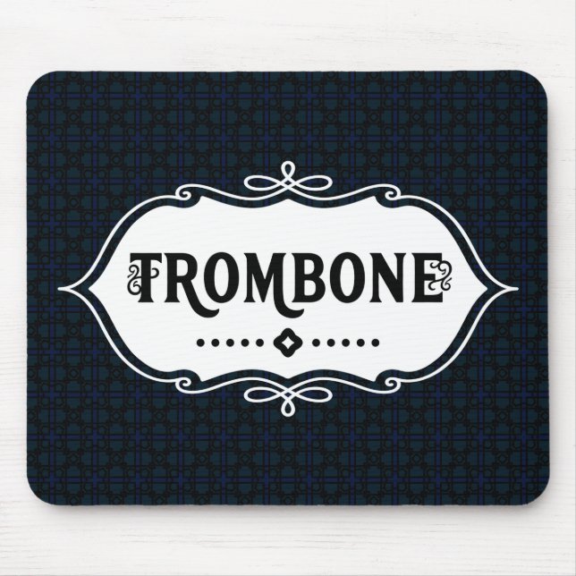 Trombone White Emblem Mouse Pad (Front)
