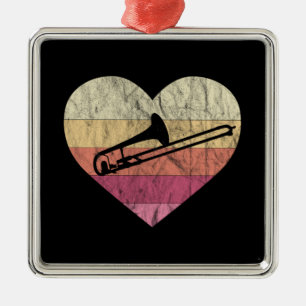Trombonist Loves Playing Trombone Metal Ornament