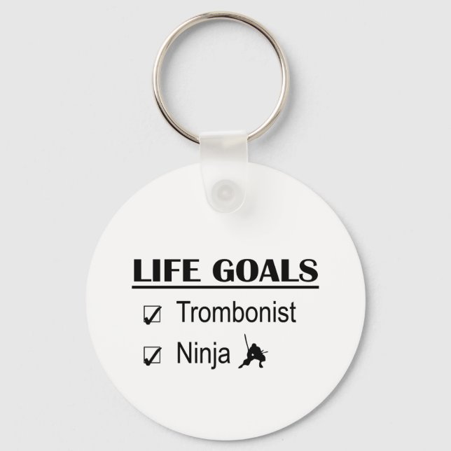 Trombonist Ninja Life Goals Keychain (Front)
