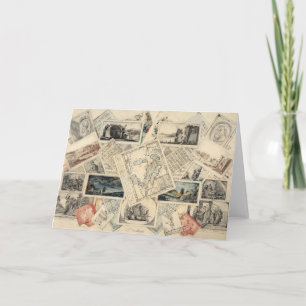 Trompe l’œil of a Map of Italy P. Verburght Card