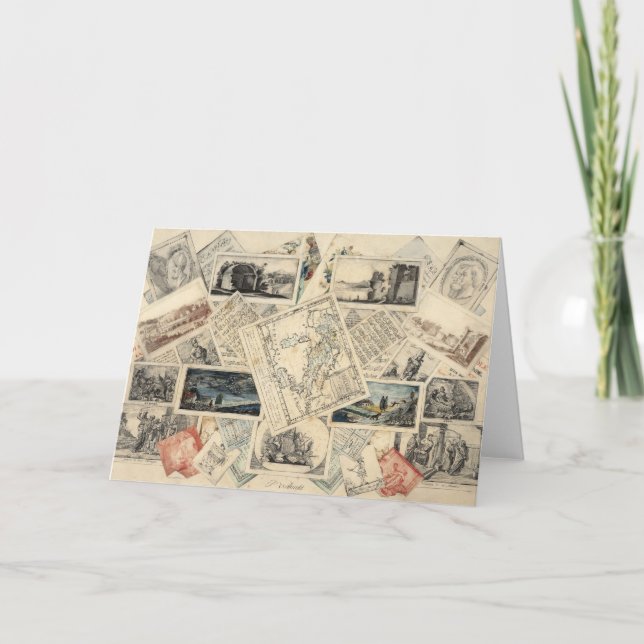 Trompe l’œil of a Map of Italy | P. Verburght Card (Front)