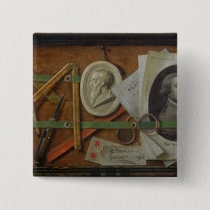 Trompe l'Oeil, 1785 2 Inch Square Button